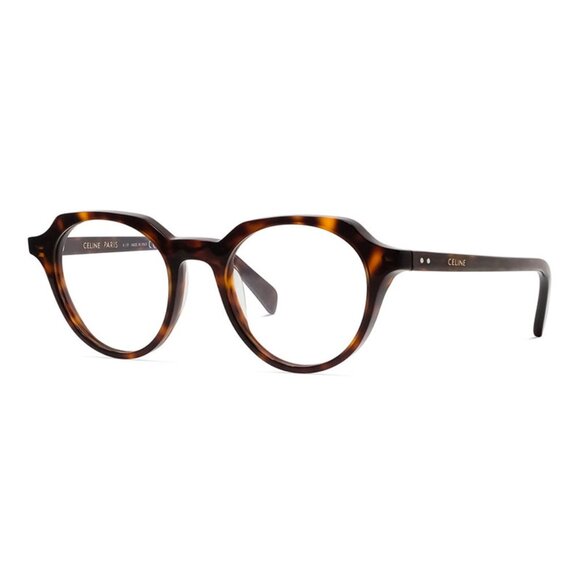 NEW CELINE WOMEN ROUND EYEGLASSES CELINE CL50062I 052 HAVANA CLEAR EYEWEAR - Picture 1 of 3